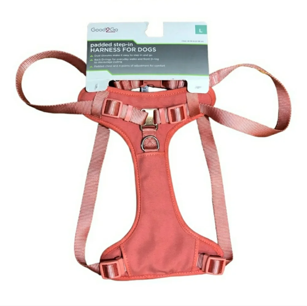 PETCO GOOD2GO Pink Padded Step-In Dog Harness, Large.NEW!